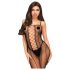 Penthouse Drop-Dead - Netzgestreifter, Offener Overall (Schwarz)