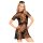 Penthouse Poison Cookie - Spitzenkleid, Tanga und Haarschmuck (schwarz) - M/L