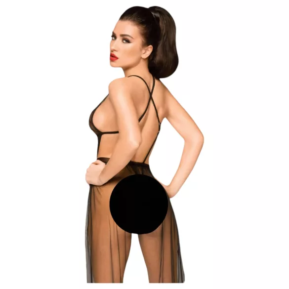 Penthouse Best Forplay - Spitzen-Body mit Tüllschal (schwarz)
