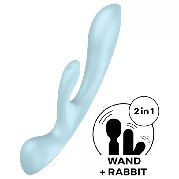 Satisfyer Triple Oh - wiederaufladbarer Vibrator mit Klitorisarm (blau)