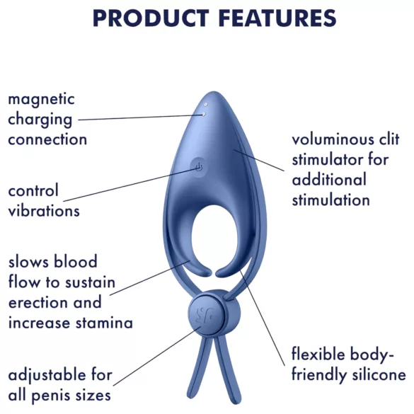 Satisfyer Sniper - Akku Penisring mit Vibration (Blau)