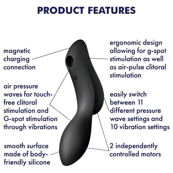 Satisfyer Curvy Trinity 2 - Luftwellen 2in1 Vibrator (schwarz)