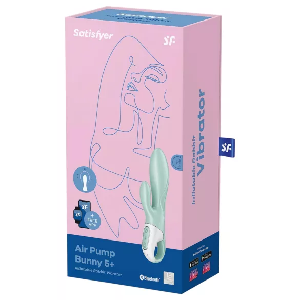 Satisfyer Air Pump Bunny 5 - App-gesteuerter aufpumpbarer Vibrator (Mint)
