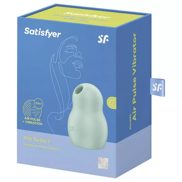 Satisfyer Pro To Go 1 - wiederaufladbarer, luftdruckbasierter Klitoris-Stimulator (Mint)