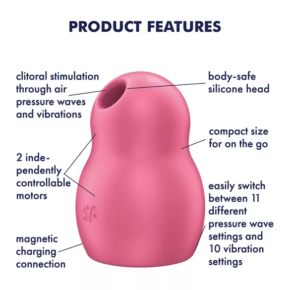Satisfyer Pro To Go 1 - Akku, Luftwellen-Klitorisreizgerät (rot)