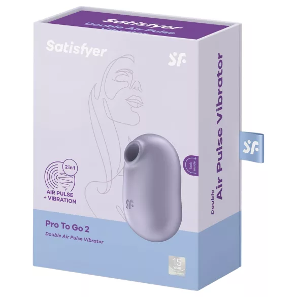 Satisfyer Pro To Go 2 - wiederaufladbarer, luftdruck‑Vibrator für die Klitoris (violett)