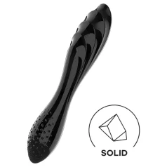   Satisfyer Dazzling Crystal 1 - doppelseitiger Glas-Dildo (schwarz)