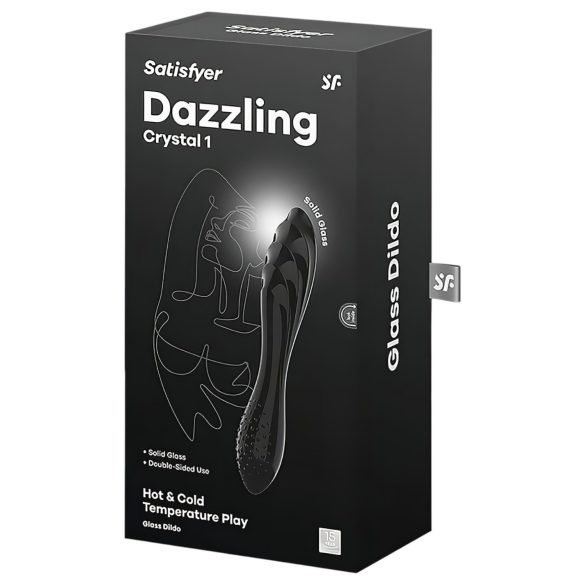 Satisfyer Dazzling Crystal 1 - doppelseitiger Glas-Dildo (schwarz)