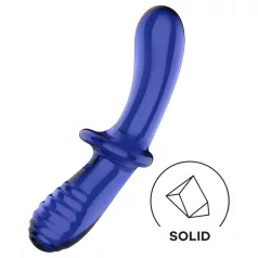 Satisfyer Double Crystal - doppelseitiger Glasdildo (blau)