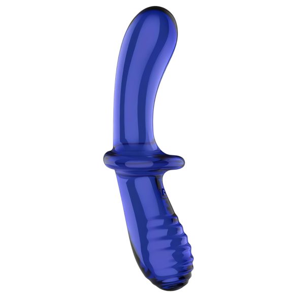Satisfyer Double Crystal - doppelseitiger Glasdildo (blau)