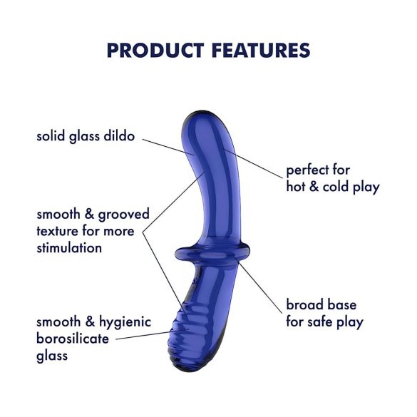 Satisfyer Double Crystal - doppelseitiger Glasdildo (blau)