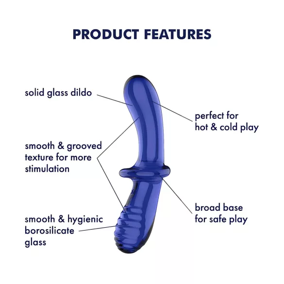 Satisfyer Double Crystal - doppelseitiger Glasdildo (blau)