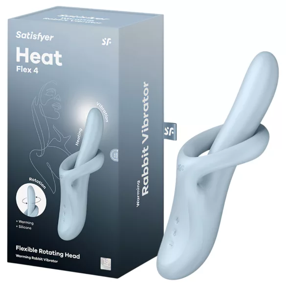 Satisfyer Heat Flex 4 - wärmender Vibrator mit Klitorisstimulator (blau)