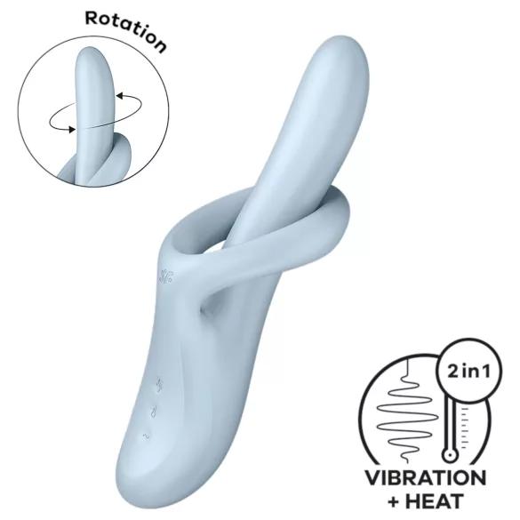 Satisfyer Heat Flex 4 - wärmender Vibrator mit Klitorisstimulator (blau)