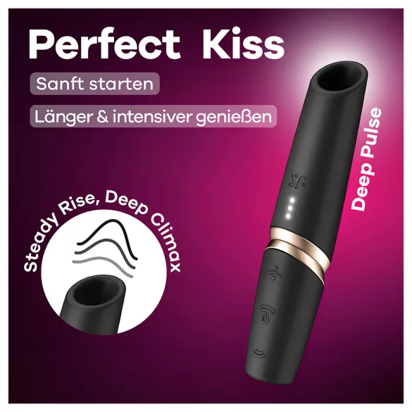 Satisfyer Perfect Kiss - Lippenstift-Vibrator (Schwarz)