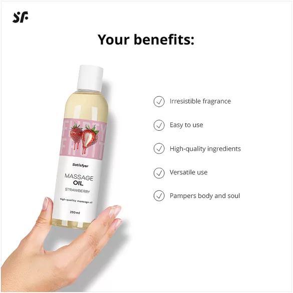 Satisfyer - Massageöl mit Geschmack - Erdbeere (250 ml)