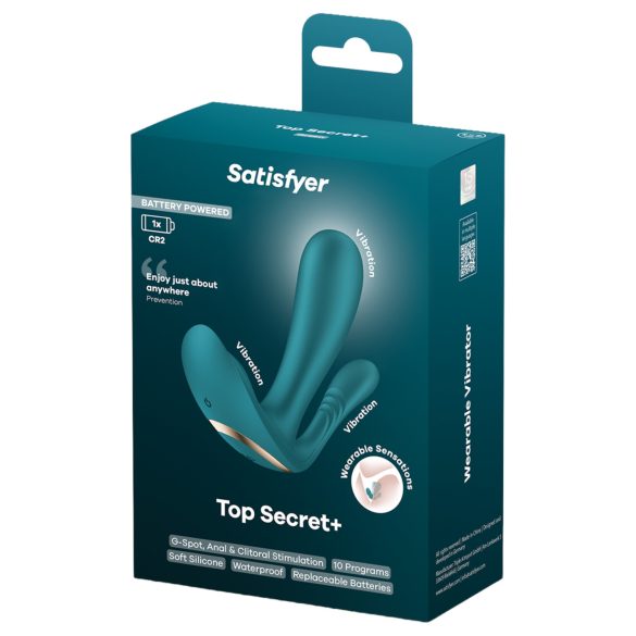 Satisfyer Top Secret+ - Tragbarer 3-armiger Vibrator (grün)