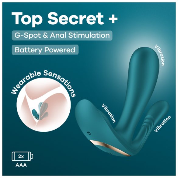 Satisfyer Top Secret+ - Tragbarer 3-armiger Vibrator (grün)