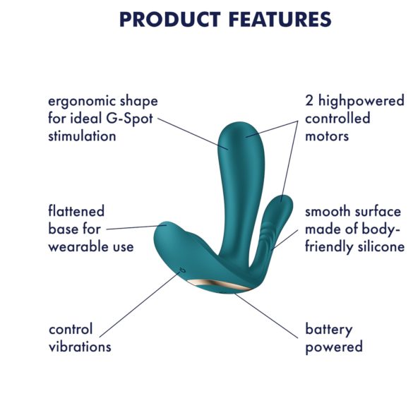 Satisfyer Top Secret+ - Tragbarer 3-armiger Vibrator (grün)