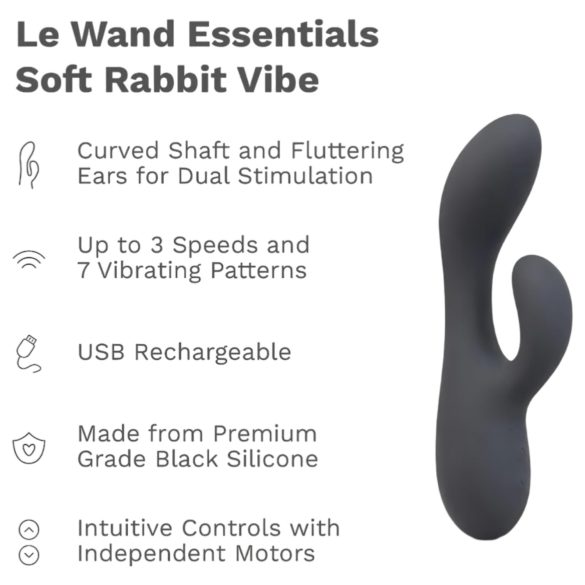 le Wand Soft Rabbit - Dual-Motor-G-Punkt-Vibrator (schwarz)