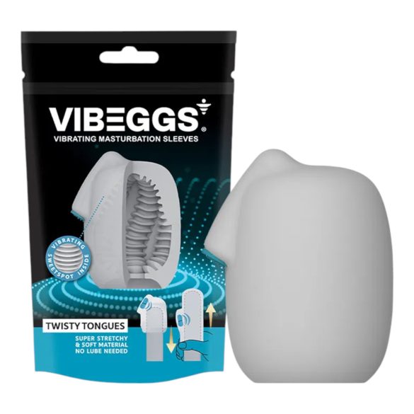 VIBEGGS Twisty Tongues - Vibro Ei Masturbator (Weiß)