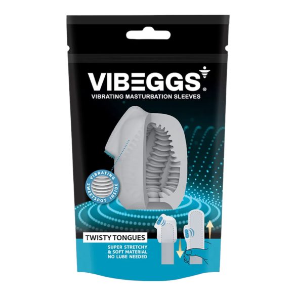 VIBEGGS Twisty Tongues - Vibro Ei Masturbator (Weiß)