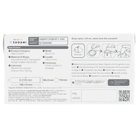 Sagami Original 0,01 L - Kondom - 58mm (5Stk)