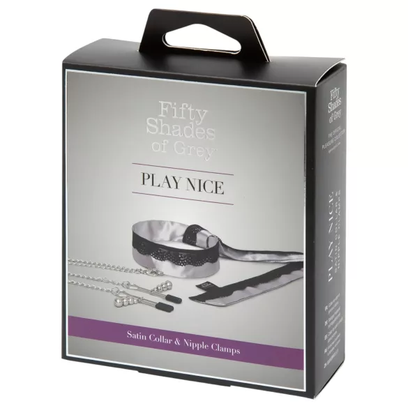 Fifty Shades of Grey - Brustklemmen mit Halsband (silber)