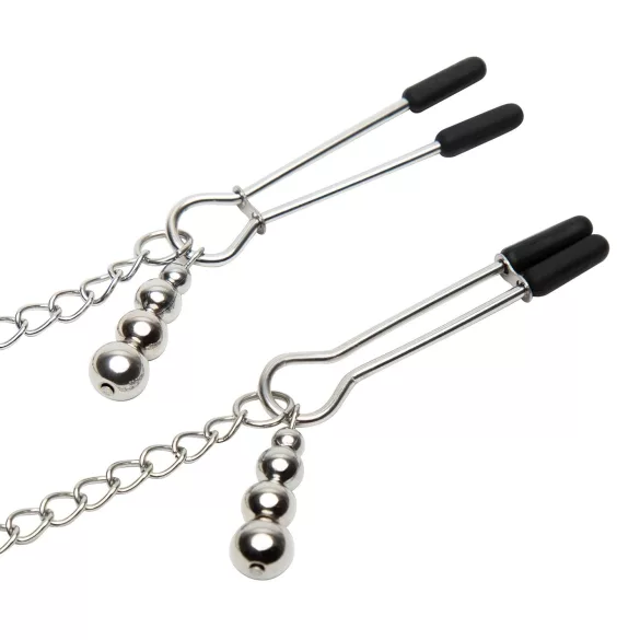 Fifty Shades of Grey - Brustklemmen mit Halsband (silber)
