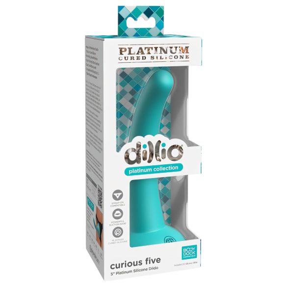 Dillio Curious Five - Silikon Dildo (15cm) - türkis