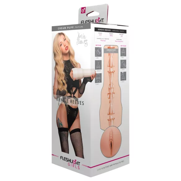 Fleshlight Kenzie Reeves Creampuff - lebensechte Kunstvagina (naturfarben)