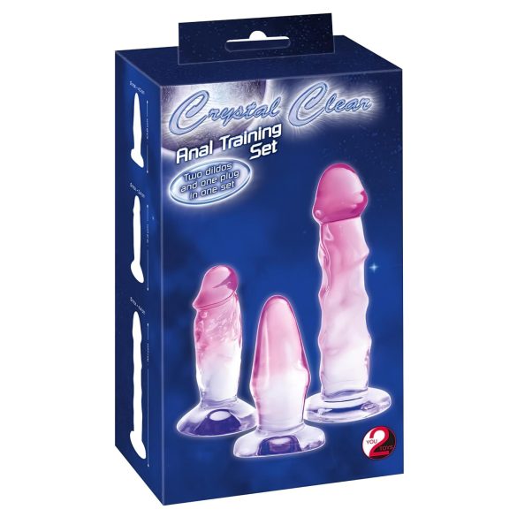 Crystal Clear - Analdildo-Set - 3-tlg. (transparent-pink)
