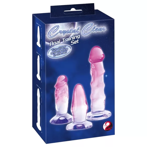 Crystal Clear - Analdildo-Set - 3-tlg. (transparent-pink)
