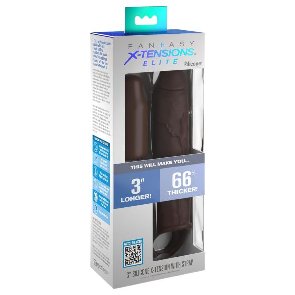 X-TENSION Elite 3 - Penis-Mantel mit Erektionsring (Braun)