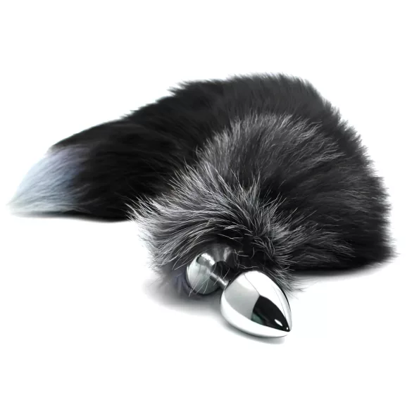 Alive Anal Pleasure - mittelgroßer Analplug mit Fuchsschwanz (silber)
