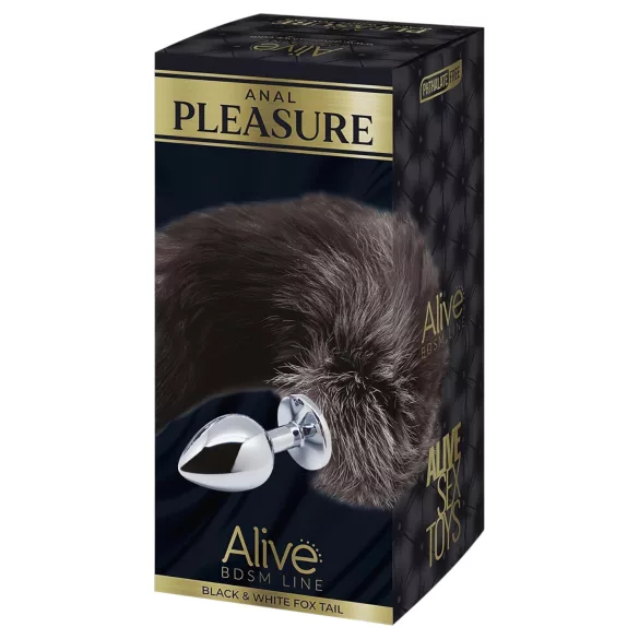 Alive Anal Pleasure - mittelgroßer Analplug mit Fuchsschwanz (silber)