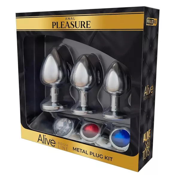 Alive Anal Pleasure - Metall Analplug Set (silber)