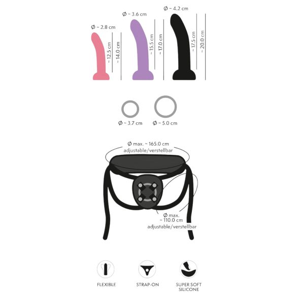 You2Toys - Strap-On Dildo Set (Schwarz)