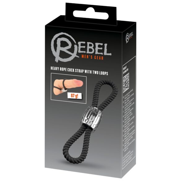 Rebel Heavy Rope - Verstellbarer Penis- und Hodenkäfig (schwarz)