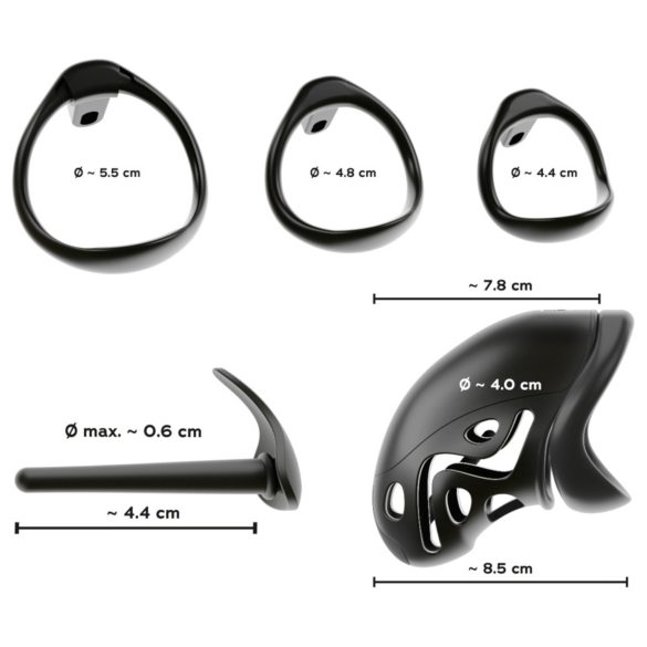 You2Toys - Peniskäfig mit Penisplug (schwarz)