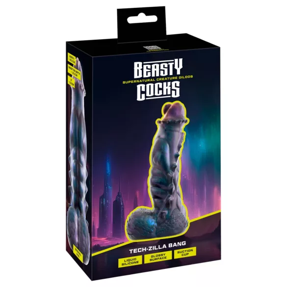 Beasty Cocks Tech-Zilla Bang - Monster-Dildo mit Saugnapf (lila)