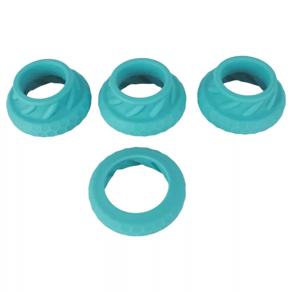 You2Toys - 3in1 Penis- und Hodenring-Set (türkis)