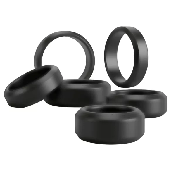 You2Toys - Penis- und Hodenring-Set (schwarz) - 6 Stück