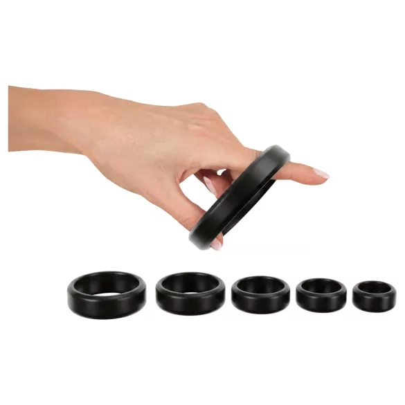 You2Toys - Penis- und Hodenring-Set (schwarz) - 6 Stück