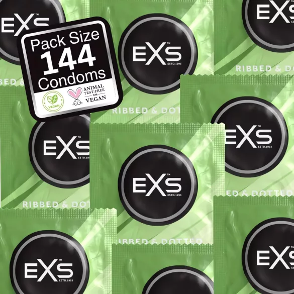 EXS Gerippt, Gepunktet & Ausgestellt - Noppiges Kondom (144 Stk)