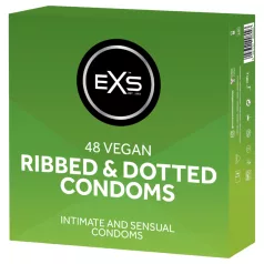 EXS Ribbed & Dotted - geripptes, genopptes Kondom (48 Stk.)