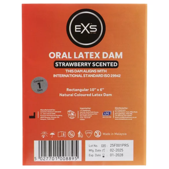 EXS Erdbeer-Lutsch-Tuch - Latex-Schutzlaken (1 Stk.)