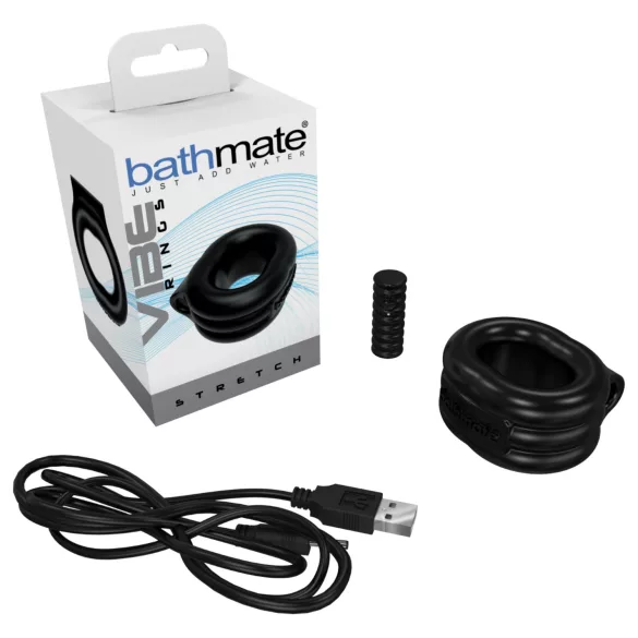 Bathmate Vibe Ring Stretch - wiederaufladbarer vibrierender Penisring (schwarz)