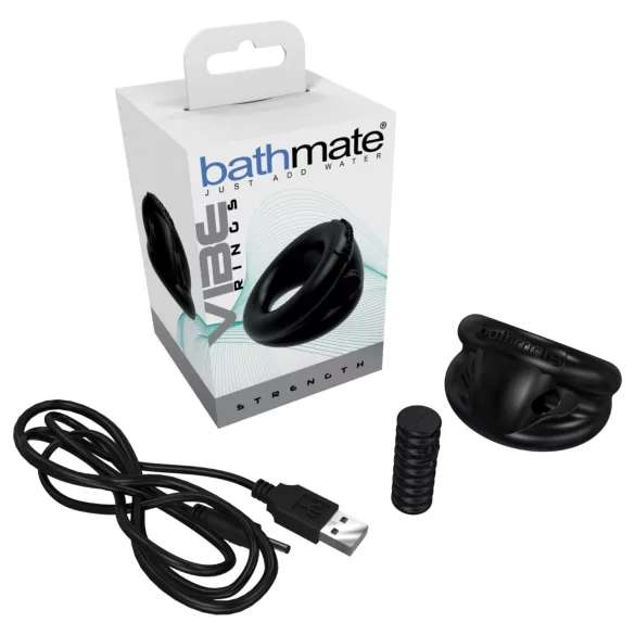 Bathmate Vibe Ring Strength - wiederaufladbarer vibrierender Penisring (schwarz)