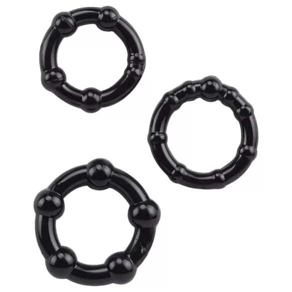 Lonely Stay Hard - Penisring Set - Schwarz (3-teilig)